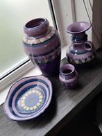 Retro Vintage Gouda Plateel Aardewerk Vazen/Schaal/Vaas €65, Antiek en Kunst, Ophalen