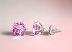 Roze Moissanite Sterling zilver 925., Nieuw, Ophalen of Verzenden, Roze, Met edelsteen