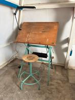 Vintage tekentafel, plus kruk, Ophalen, Gebruikt, Minder dan 130 cm, Verlichting