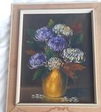 Verf schilderij vaas met bloemen, Antiek en Kunst, Ophalen of Verzenden