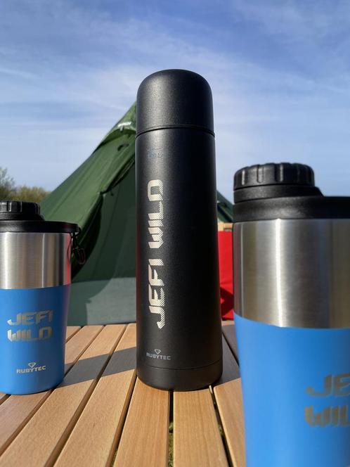 SHIRA VACUUM BOTTLE 1,0L TACTICAL BLACK MET JEFI WILD LOGO, Caravans en Kamperen, Kampeeraccessoires, Nieuw, Ophalen of Verzenden