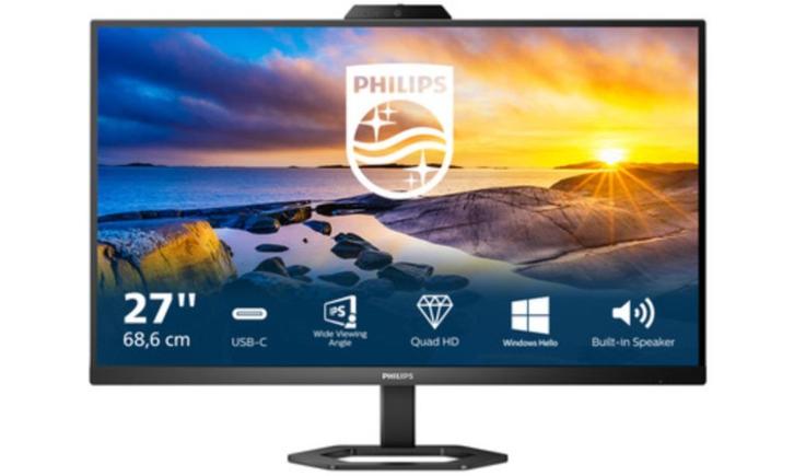 Philips 27E1N5600HE QHD incl Webcam monitor, Computers en Software, Monitoren, Refurbished, 61 t/m 100 Hz, DisplayPort, HDMI, USB-C