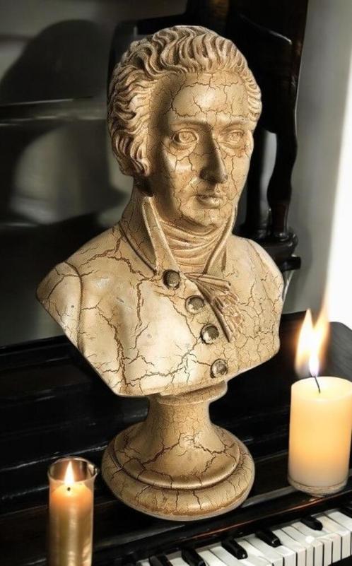 Componist buste Mozart borstbeeld - verzameling - decoratie, Antiek en Kunst, Kunst | Beelden en Houtsnijwerken, Verzenden
