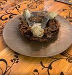 Houten kunststof onderbord met krans en glas waxine., Ophalen of Verzenden, Gebruikt