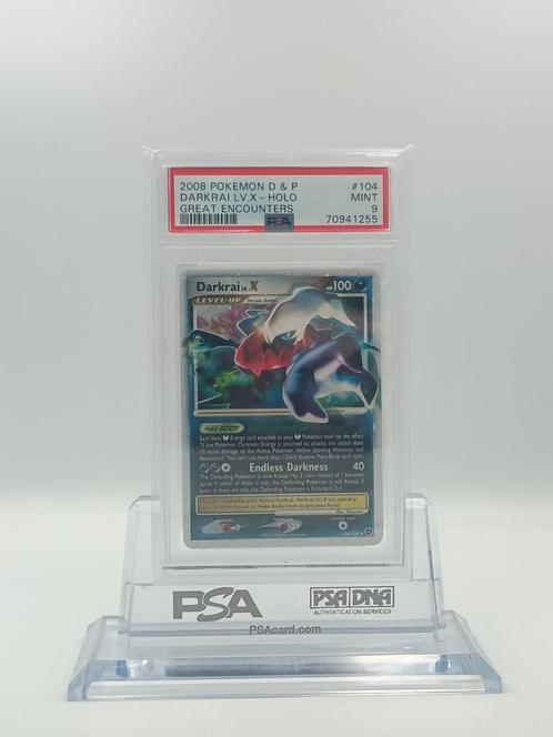 Darkrai LV. X Diamond & Pearl Great Encounters PSA 9, Hobby en Vrije tijd, Verzamelkaartspellen | Pokémon, Nieuw, Losse kaart