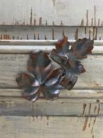 Franse set metalen gordijnroede eindknoppen met druivenblad, Ophalen of Verzenden, Zo goed als nieuw