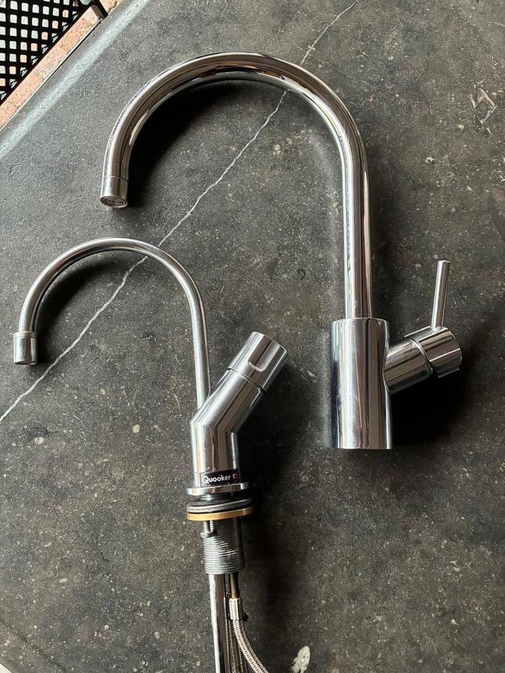 Combi Quooker Kranenset, chroom, gebogen uitloop, Huis en Inrichting, Keuken | Keukenelementen, Gebruikt, Minder dan 100 cm, Minder dan 50 cm
