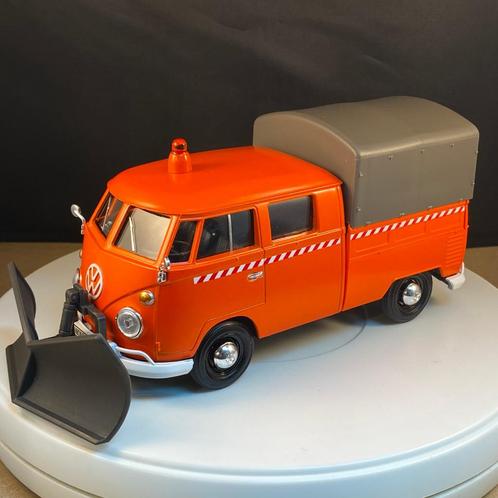 Motor Max Volkswagen Transporter T1 Pickup + Snow Plow 1:24, Hobby en Vrije tijd, Modelauto's | 1:24, Nieuw, Auto, Motormax, Verzenden