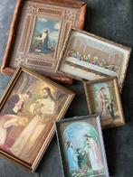 Vintage Religieuze Prenten Set van 4 samen €28,-, Ophalen of Verzenden