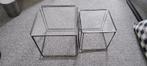 Max Sauze bijzet tafeltjes 2 stuks, Huis en Inrichting, Ophalen, Minder dan 55 cm, Rond, Glas