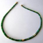 Prachtige Unieke handgemaakte vintage jade ketting collier, Ophalen, Ketting, Met edelsteen