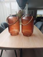 Glazen Windlichten Set, 40cm hoog en diameter van 21cm, Huis en Inrichting, Woonaccessoires | Kandelaars en Kaarsen, Ophalen of Verzenden