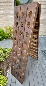 Eikenhouten Pupitre champagne- en wijnrek dubbel, Ophalen of Verzenden, Zo goed als nieuw, 25 flessen of meer, 75 cm of meer