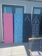 Amsterdam huisjes/grachten panden 4 x, Ophalen, Wanddecoratie