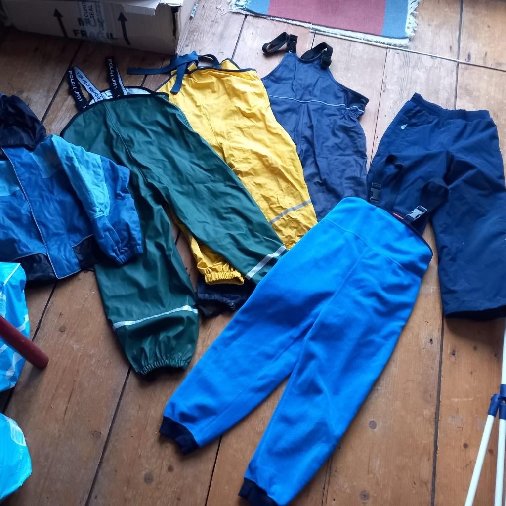 Regen/winterkleding, maat 98-128, Ophalen, Gebruikt, Maat 98
