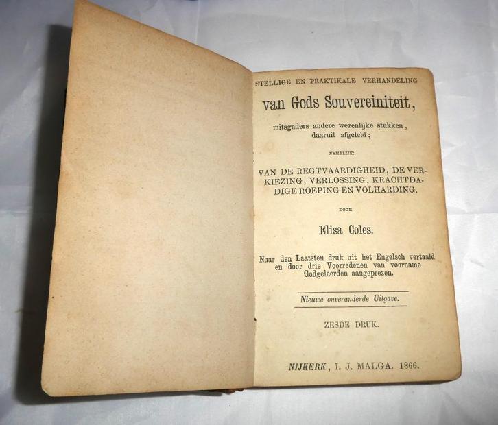 Elisa Coles Verhandeling van Gods Souvereiniteit, Boeken, Godsdienst en Theologie, Gelezen, Christendom | Protestants, Ophalen of Verzenden