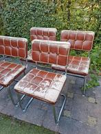 Eetkamerstoelen, 4 stuks, Huis en Inrichting, Stoelen, Ophalen, Gebruikt, Bruin, Vier