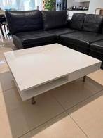 Witte Ikea Salontafel met Lades - 95x95 cm, Ophalen, Kunststof, Gebruikt, 50 tot 100 cm