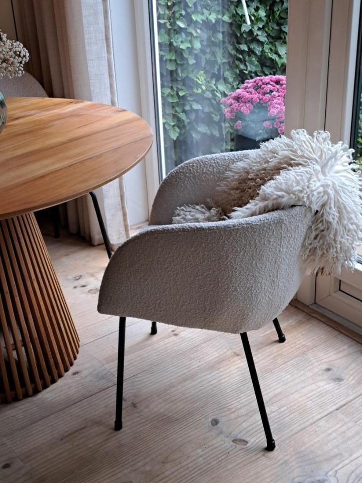 eetkamerstoel, Huis en Inrichting, Stoelen, Gebruikt, Eén, Stof, Wit, Ophalen
