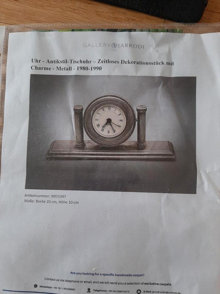 Vintage Bureauklok - Antiek Stijl, Antiek en Kunst, Antiek | Klokken, Ophalen of Verzenden