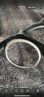 Zirkonia armband zilver / slavenarmband diamantjes, Ophalen of Verzenden, Zo goed als nieuw, Zilver