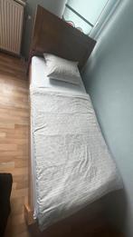 1 persoonsbed 90x200 donker eiken, Ophalen, Gebruikt, 90 cm, Eenpersoons