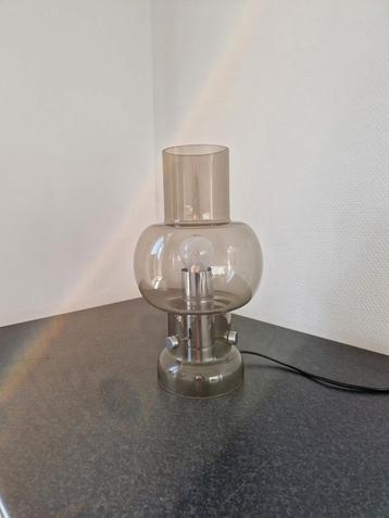 Vintage tafellamp design chroom space age rookglas beschikbaar voor biedingen