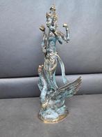 Bronzen beeld van de godin Saraswati/Bharati/India, Ophalen of Verzenden, Nieuw