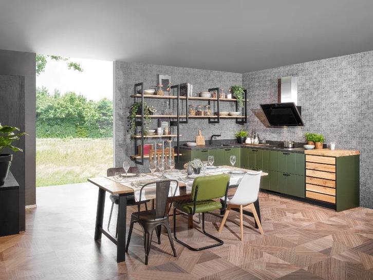 UITVERKOOP keuken BR 15, Huis en Inrichting, Keuken | Complete keukens, Nieuw, Hoekkeuken, Groen, Ophalen