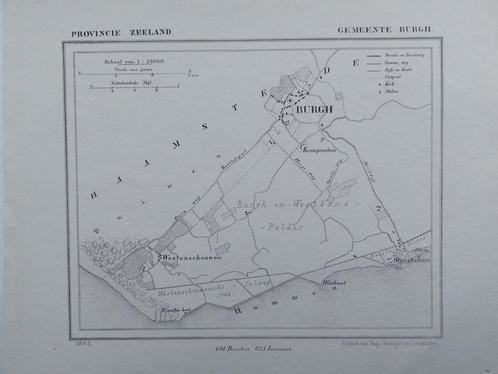 11 / Burgh Kraaijenstein Westerschouwen van J. Kuyper 1865, Antiek en Kunst, Kunst | Litho's en Zeefdrukken, Ophalen of Verzenden