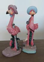 Flamingo beeldjes 2 stuks 23 cm. Hoog, Ophalen of Verzenden, Zo goed als nieuw