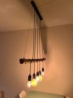 Houten hanglamp met 6 lampen, Ophalen, Zo goed als nieuw, Hout, Minder dan 50 cm