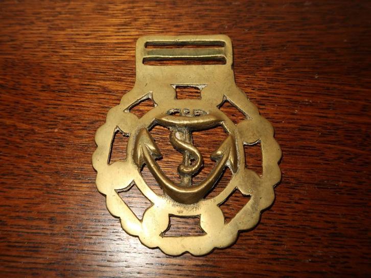 antiek messing kleppermannetje anker, horse brass geel koper, Antiek en Kunst, Antiek | Koper en Brons, Koper, Verzenden
