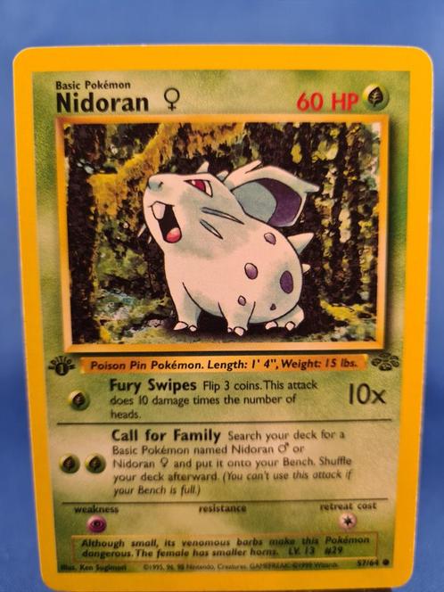 Nidoran  57/64 - Jungle (1st edition), Hobby en Vrije tijd, Verzamelkaartspellen | Pokémon, Gebruikt, Losse kaart, Verzenden