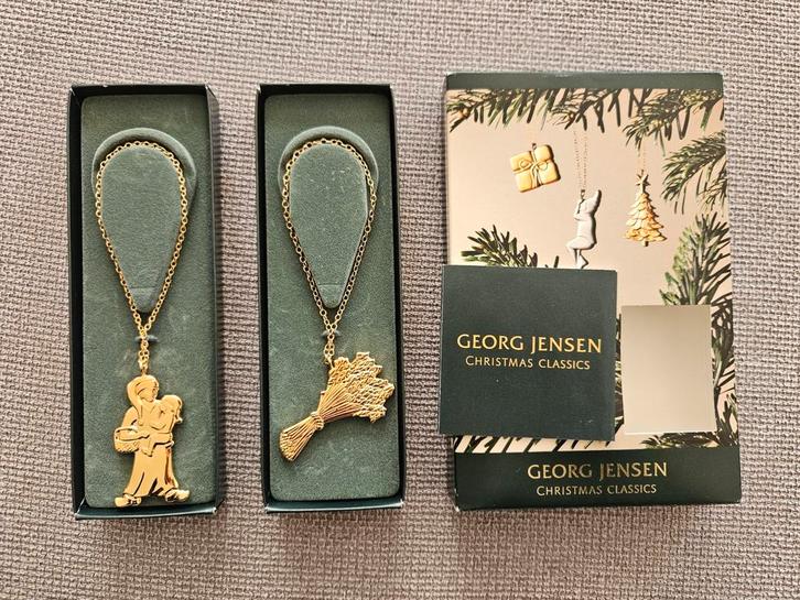 Georg Jensen Christmas Classics 2006 – 2x kerstornament 24k, Diversen, Kerst, Zo goed als nieuw, Ophalen of Verzenden