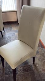 Lederen stoel, Huis en Inrichting, Stoelen, Ophalen, Wit, Leer, Zo goed als nieuw