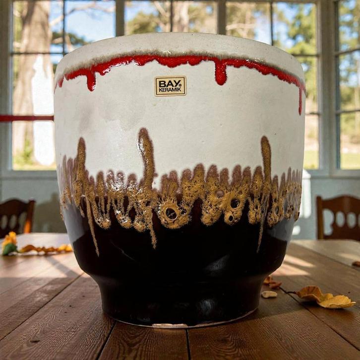 Vintage fat lava bloempot BAY KERAMIK, Antiek en Kunst, Antiek | Schalen, Ophalen