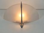 Vintage blauet wandlamp glas alu postmodern wall lamp spain, N, Ophalen of Verzenden, Vintage postmodern, N