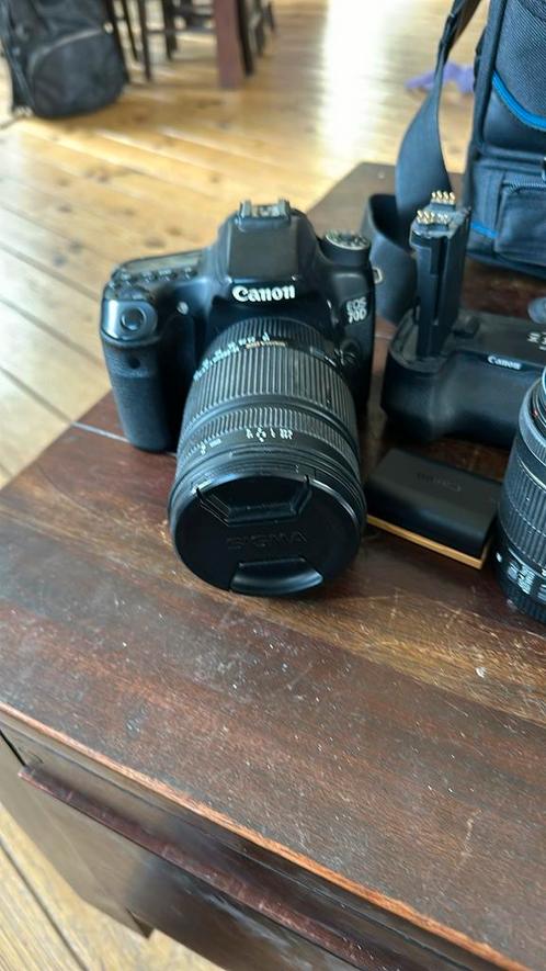 Canon Eos 70D met 18-55 lens en grip, Audio, Tv en Foto, Fotocamera's Digitaal, Gebruikt, Spiegelreflex, Canon, 8 keer of meer