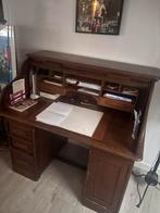 Oud cilinder rolluik bureau incl antieke lederen stoel, Ophalen, Gebruikt