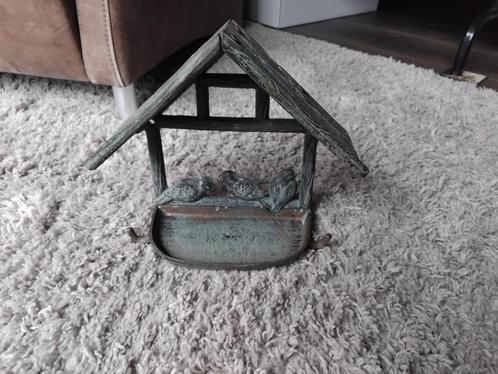VOGELVOEDERHUIS GIETIJZER MET VOGELS UNIEK EXEMPLAAR HANG/ST, Tuin en Terras, Vogelhuisjes en Vogelbaden, Gebruikt, Ophalen