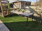 Tuin tafel teak look, Ophalen, Gebruikt, Rechthoekig, Metaal