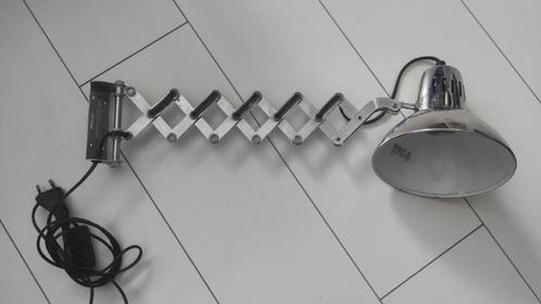 Vintage schaarlamp Ikea zilverkleurig V9604, Huis en Inrichting, Lampen | Wandlampen, Gebruikt, Metaal, Ophalen of Verzenden