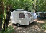 Nostalgische predom caravan, Caravans en Kamperen, Caravans, Tot en met 2, Hefdak, Treinzit, Dwarsbed