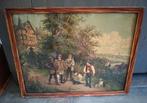 Vintage prent jachttafereel, Antiek en Kunst, Curiosa en Brocante, Ophalen of Verzenden