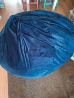 Goedgevulde blauwe fluwelen zitzak, Ophalen, Zo goed als nieuw, Blauw