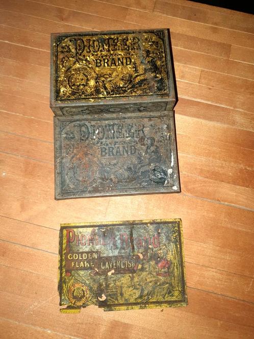 Antieke Pioneer Brand Tabaksdoos, Antiek en Kunst, Antiek | Overige Antiek, Ophalen of Verzenden