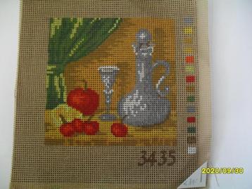 NIEUW voorbedrukt stramien stilleven 3435. Verkoop ook DMC beschikbaar voor biedingen