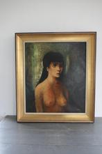 Vintage olieverf op doek schilderij portret André de Man, Ophalen