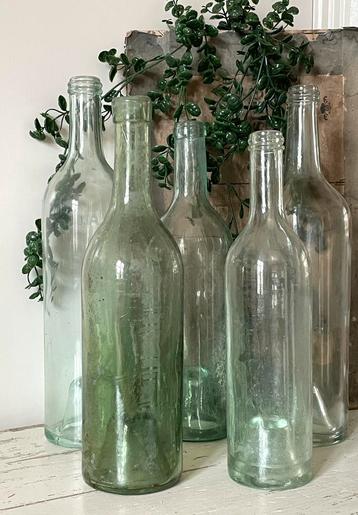 Brocante oude Franse wijnflessen / wijnfles  beschikbaar voor biedingen